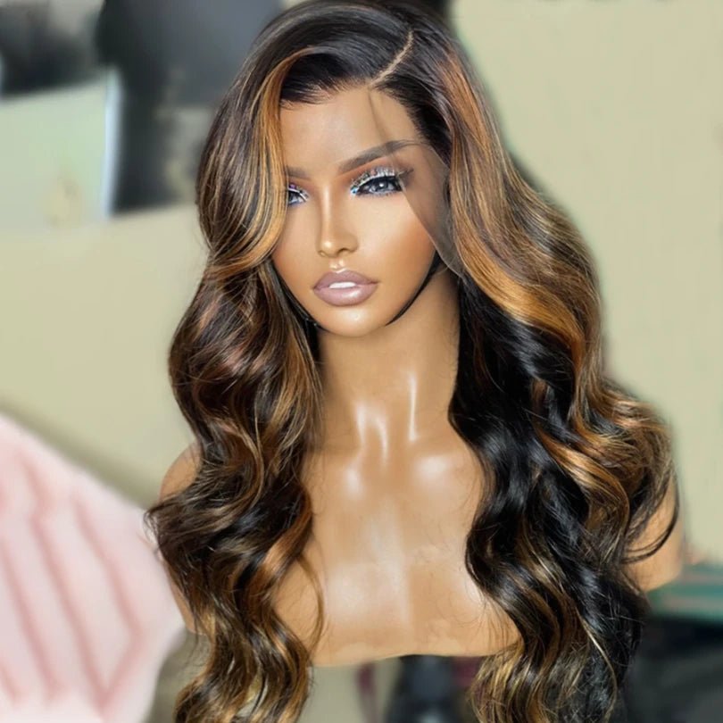 Highlight Honey Blonde Loose Wave Long Wigs - Wigtrends