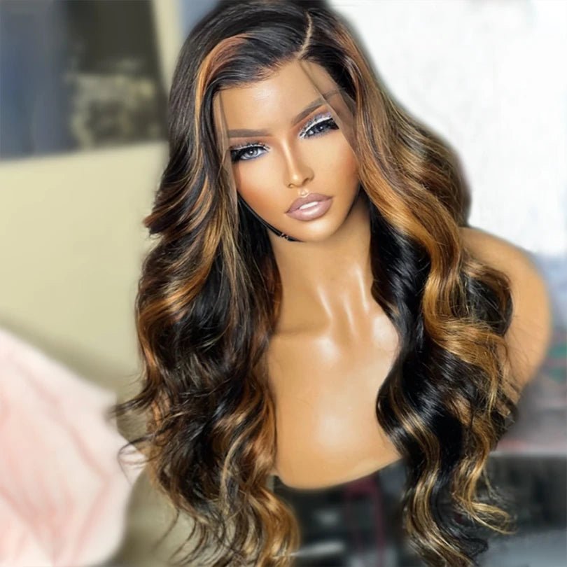 Highlight Honey Blonde Loose Wave Long Wigs - Wigtrends