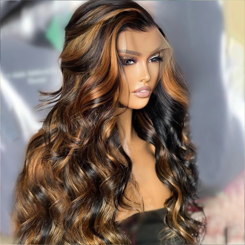 Highlight Honey Blonde Loose Wave Long Wigs - Wigtrends