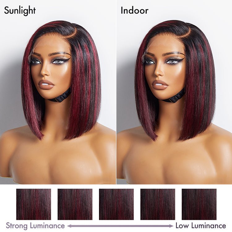 Highlights Silky Blunt Cut Bob Wigs - Wigtrends