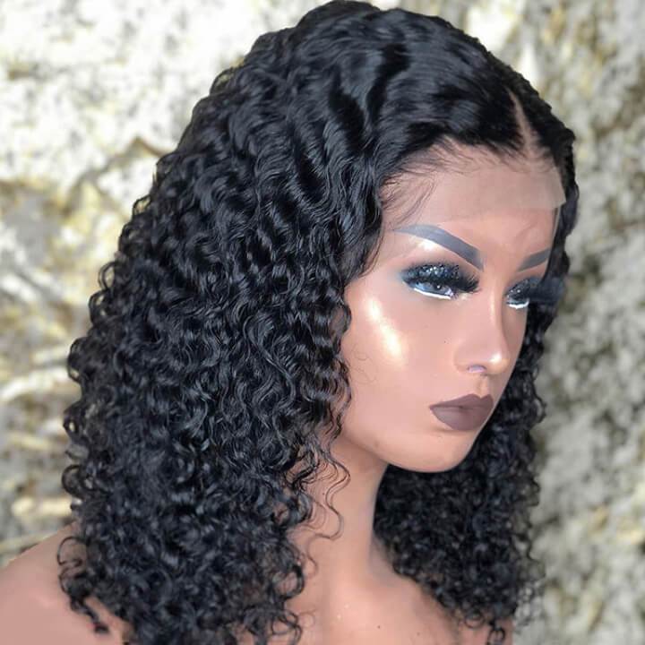 HOT SALE Bob HD Lace Black Wig Curly/Straight Human Hair Wigs - Wigtrends