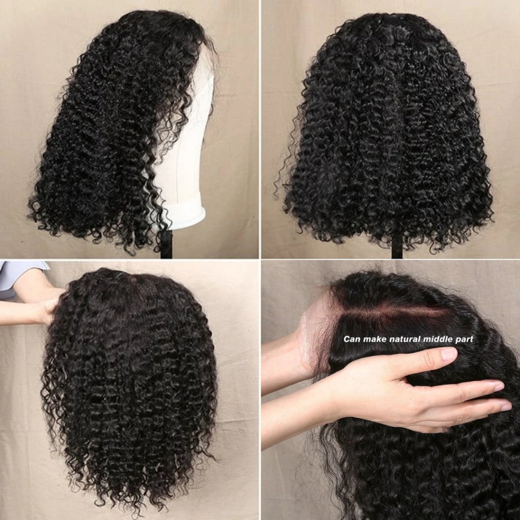 HOT SALE Bob HD Lace Black Wig Curly/Straight Human Hair Wigs - Wigtrends