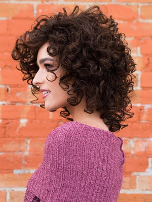 Human Hair Curly hair Wigs Lace Front Wig Layered Bob Wig - Wigtrends