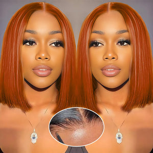 Human Hair Pre Plucked Pre Cut HD Lace Front Glueless Wigs Short Straight Bob Wigs - Wigtrends