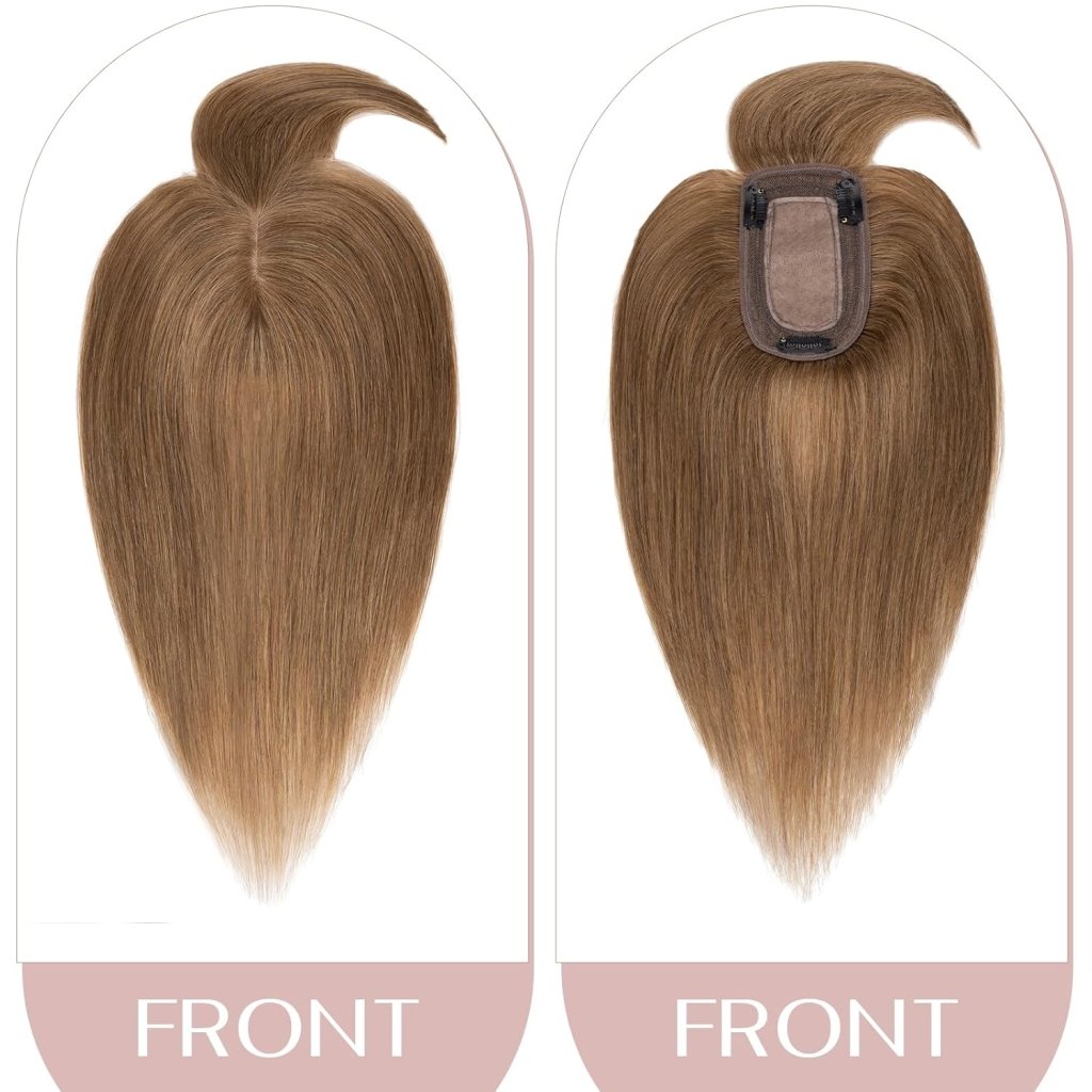 Human Hair Topper with Bangs - Real Human Hair Toppers for Women with Thin Hair - Wigtrends