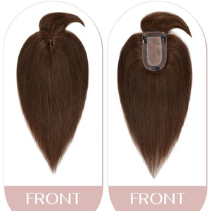 Human Hair Topper with Bangs - Real Human Hair Toppers for Women with Thin Hair - Wigtrends
