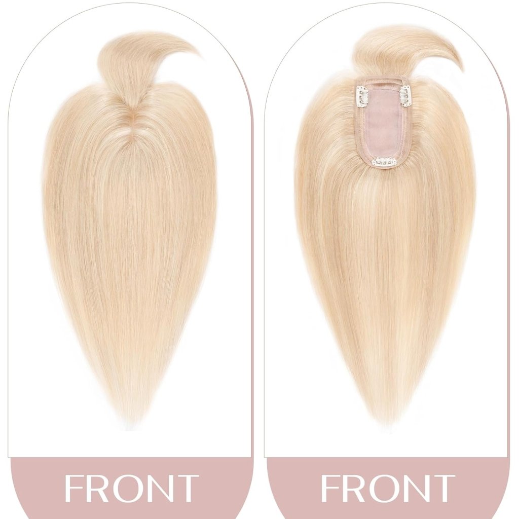 Human Hair Topper with Bangs - Real Human Hair Toppers for Women with Thin Hair - Wigtrends