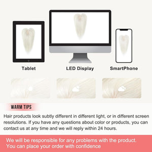 Human Hair Toppers for women 10 Inch Clip in Bangs 100% Human Hair Toppers for Thinning Hair Cover Hair Pieces with Silk Base - Silver White - Wigtrends