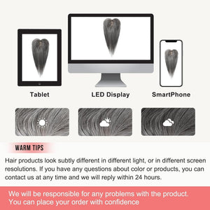 Human Hair Toppers for women 10 Inch Clip in Bangs 100% Human Hair Toppers for Thinning Hair Cover Hair Pieces with Silk Base - Silver White - Wigtrends