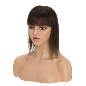 Human Hair Toppers For Women 100% Remy Topper With/Without Bangs 13*15CM Silk Base Clip In Topper 14inch - Blonde - Wigtrends