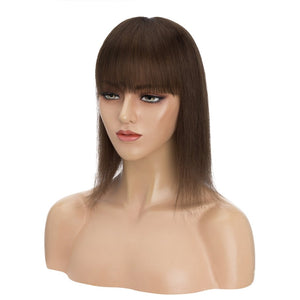 Human Hair Toppers For Women 100% Remy Topper With/Without Bangs 13*15CM Silk Base Clip In Topper 14inch - Blonde - Wigtrends