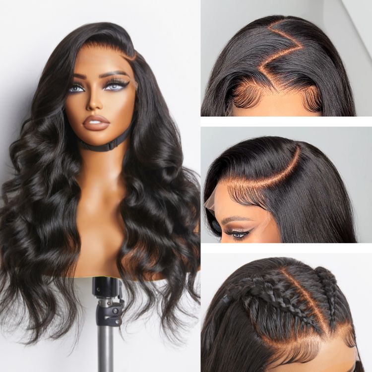 Human Hair Wigs Glueless Wig Chestnut Brown Highlights 7x6 Closure HD Lace Long Curly Wig Breathable Cap - Wigtrends