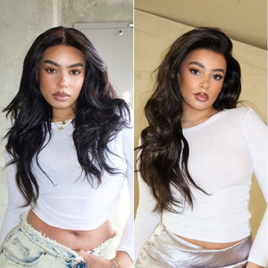 Human Hair Wigs Glueless Wig Chestnut Brown Highlights 7x6 Closure HD Lace Long Curly Wig Breathable Cap - Wigtrends