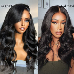 Human Hair Wigs Glueless Wig Chestnut Brown Highlights 7x6 Closure HD Lace Long Curly Wig Breathable Cap - Wigtrends