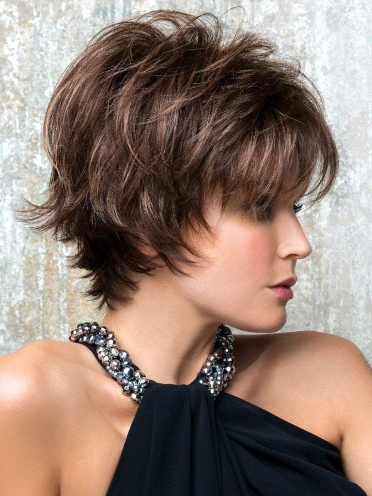 Human Hair Wigs Lace Front Wig Short Layered Elf Short Hair Wig - Wigtrends