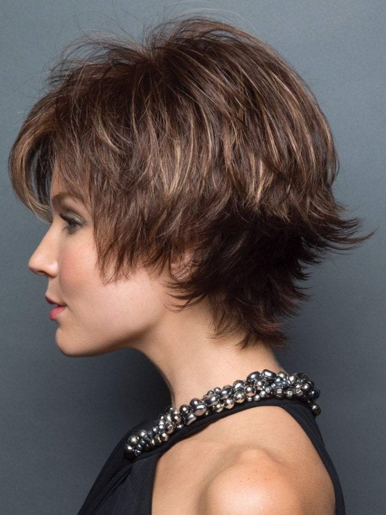 Human Hair Wigs Lace Front Wig Short Layered Elf Short Hair Wig - Wigtrends