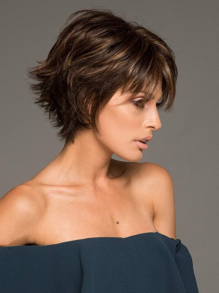 Human Hair Wigs Lace Front Wig Short Layered Elf Short Hair Wig - Wigtrends