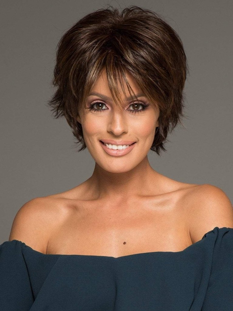 Human Hair Wigs Lace Front Wig Short Layered Elf Short Hair Wig - Wigtrends