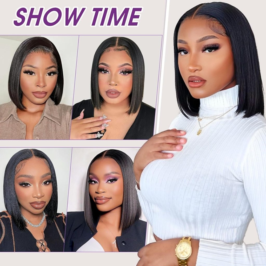 Human Hair Wigs Short Curly Bob 4x4 Lace Front Wigs Closure Glueless Wig - Wigtrends