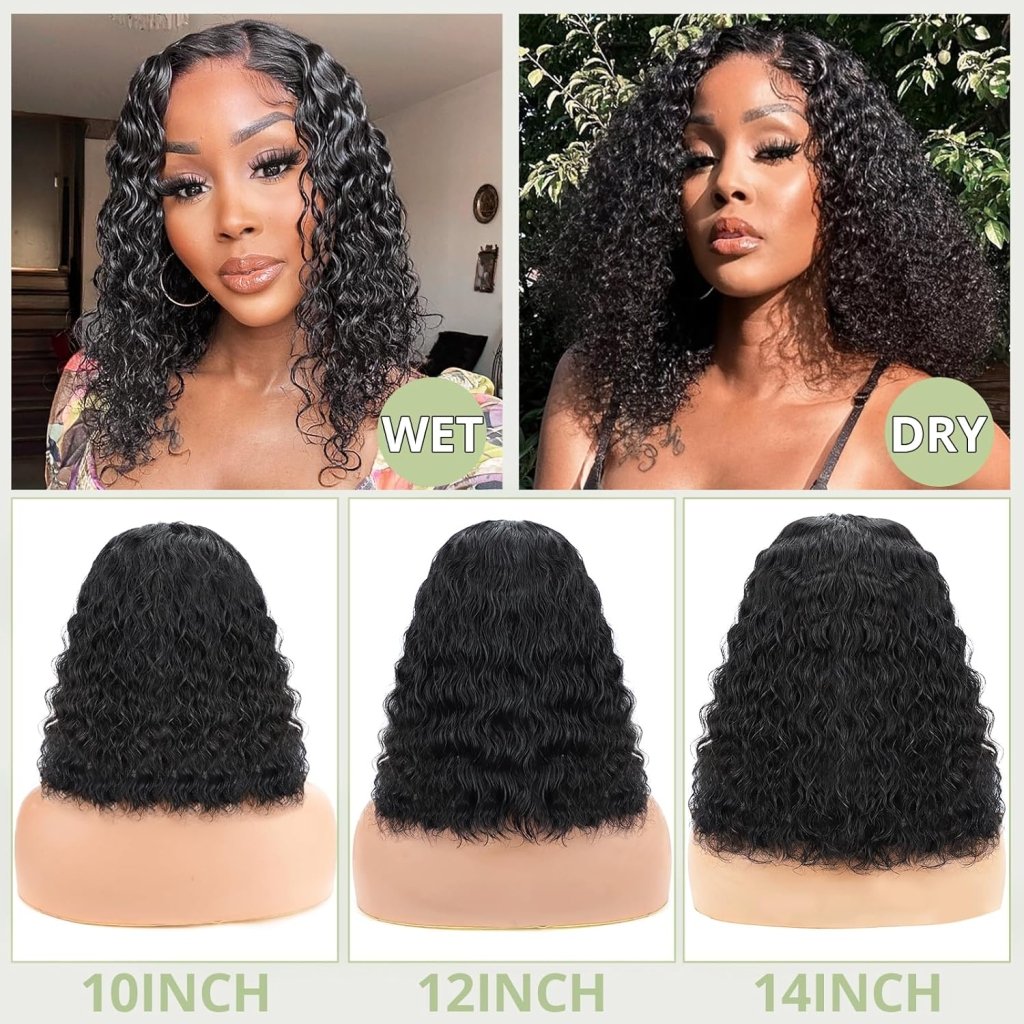 Human Hair Wigs Short Curly Bob 4x4 Lace Front Wigs Closure Glueless Wig - Wigtrends