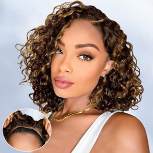 Human Hair Wigs Short Curly Bob 4x4 Lace Front Wigs Closure Glueless Wig - Wigtrends
