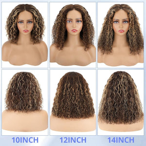 Human Hair Wigs Short Curly Bob 4x4 Lace Front Wigs Closure Glueless Wig - Wigtrends