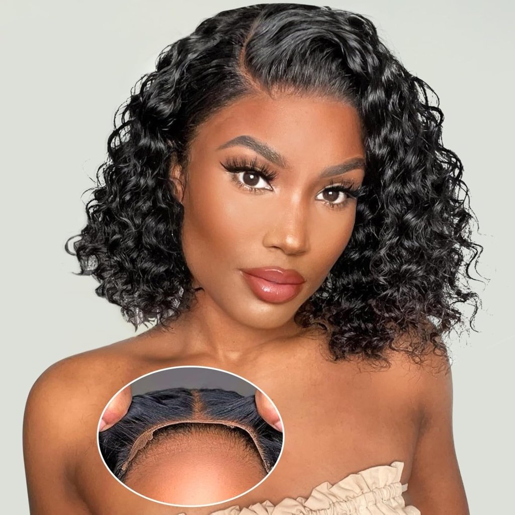 Human Hair Wigs Short Curly Bob 4x4 Lace Front Wigs Closure Glueless Wig - Wigtrends