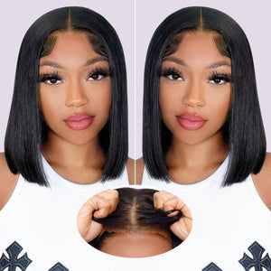Human Hair Wigs Short Curly Bob 4x4 Lace Front Wigs Closure Glueless Wig - Wigtrends