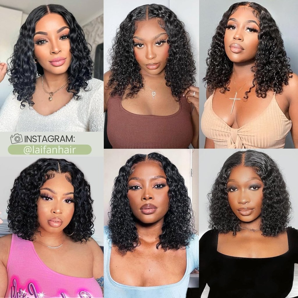 Human Hair Wigs Short Curly Bob 4x4 Lace Front Wigs Closure Glueless Wig - Wigtrends
