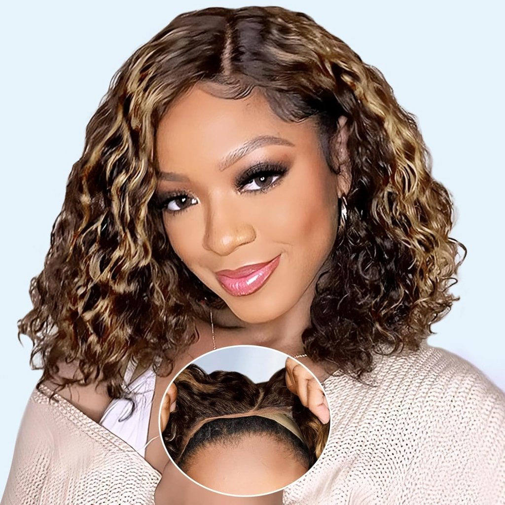 Human Hair Wigs Short Curly Bob 4x4 Lace Front Wigs Closure Glueless Wig - Wigtrends