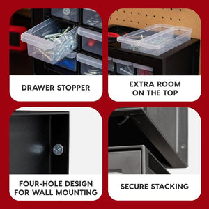 IRIS USA Screw Tool Organizer Small Parts Cabinet Chest, 44 - Drawer Hardware Electronics Nuts Bolts Storage Drawers Organization Toolbox Garage Craft Business Teacher Beads Scrapbook Art Hobby - Black - Wigtrends