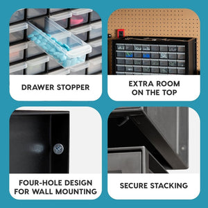 IRIS USA Screw Tool Organizer Small Parts Cabinet Chest, 44 - Drawer Hardware Electronics Nuts Bolts Storage Drawers Organization Toolbox Garage Craft Business Teacher Beads Scrapbook Art Hobby - Black - Wigtrends