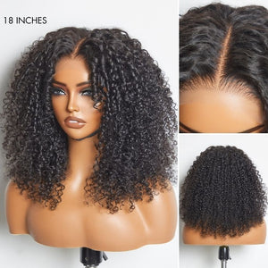 Kinky Curly Full Hair Glueless 5x5 Closure Lace Long Curly Wig Ready to Go - Wigtrends
