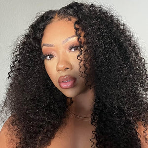 Kinky Curly Full Hair Glueless 5x5 Closure Lace Long Curly Wig Ready to Go - Wigtrends