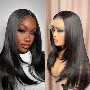 Layered Bone Straight Lace Front Wigs - Wigtrends