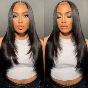 Layered Bone Straight Lace Front Wigs - Wigtrends