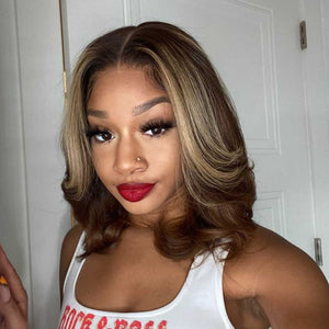 Layered Ombre Brown Highlight Body Wave Wig - Wigtrends