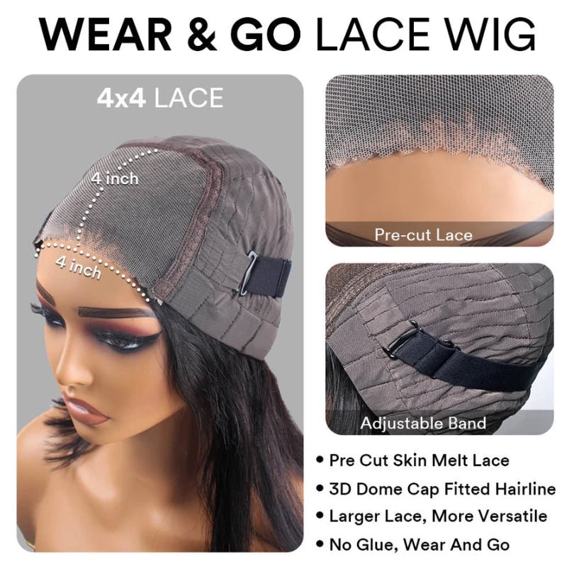 Layered Wavy Wigs with Bangs Lace Closure Wig - Wigtrends
