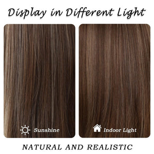 Long Natural Black Wig with Bangs Straight 100%Human Hair Wigs - Wigtrends