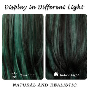 Long Natural Black Wig with Bangs Straight 100%Human Hair Wigs - Wigtrends