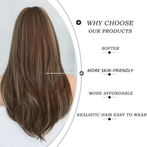 Long Natural Black Wig with Bangs Straight 100%Human Hair Wigs - Wigtrends