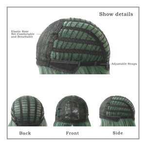 Long Natural Black Wig with Bangs Straight 100%Human Hair Wigs - Wigtrends