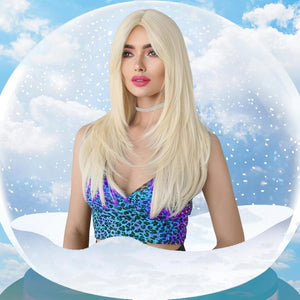 Long Natural Black Wig with Bangs Straight 100%Human Hair Wigs - Wigtrends