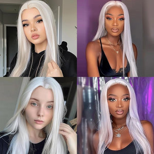 Long Straight Wig Human Hair HD Lace Wig Cosplay Wig for Women - Wigtrends