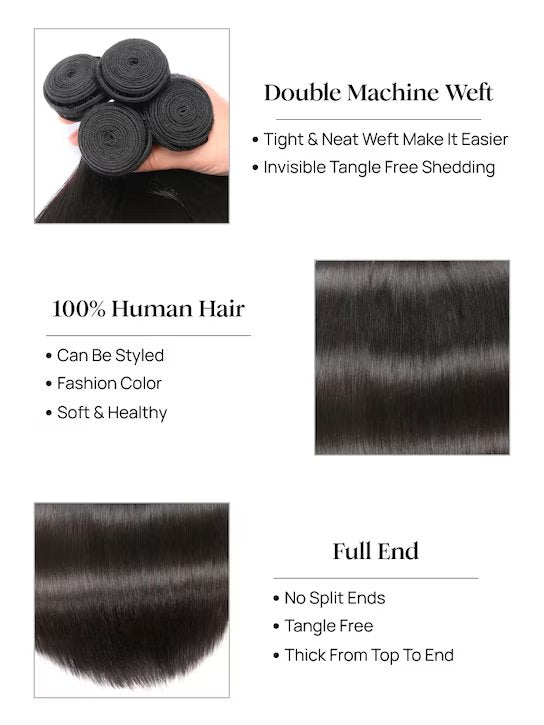 Luxury Collection Straight Hair Bundle Wigs 18" 20" 22" Three wig sets - Wigtrends