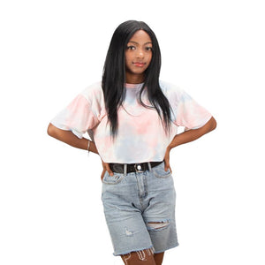 Medium - Length Natural Straight 100% Human Hair Lace Wigs - Wigtrends