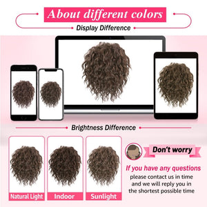 Messy Updo Piece Yaki Textured Wavy Curly Human Hair Bundle Short Drawstring Ponytail Braid Extensions Headband - Wigtrends