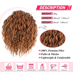 Messy Updo Piece Yaki Textured Wavy Curly Human Hair Bundle Short Drawstring Ponytail Braid Extensions Headband - Wigtrends