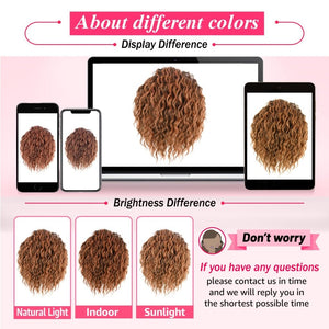 Messy Updo Piece Yaki Textured Wavy Curly Human Hair Bundle Short Drawstring Ponytail Braid Extensions Headband - Wigtrends