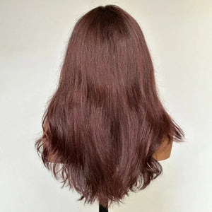 Mid-part Long Layered Wavy 13x4 Lace Front Wig - Wigtrends